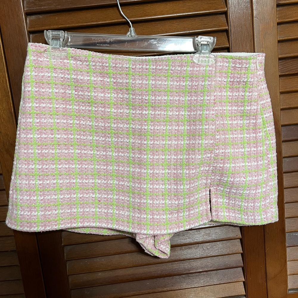 Zara Plaid Tweed Skort